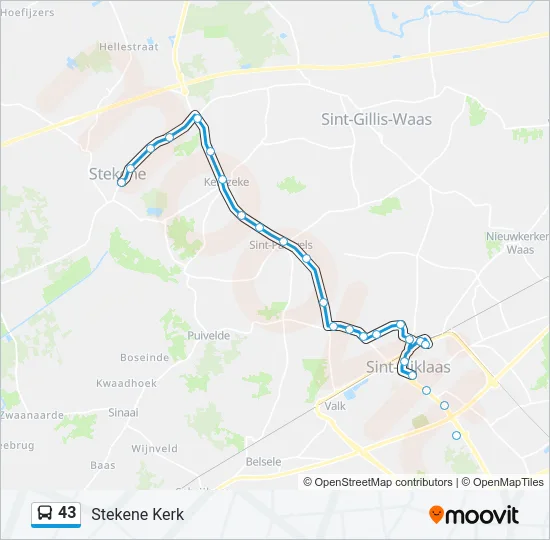 43 Bus Line Map