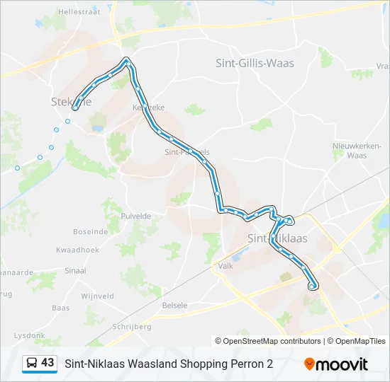 43 Bus Line Map