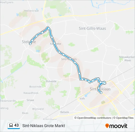 43 Bus Line Map