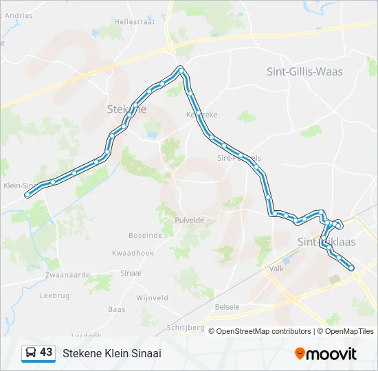 43 Bus Line Map