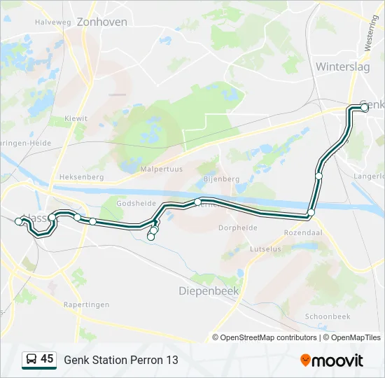 45 Bus Line Map