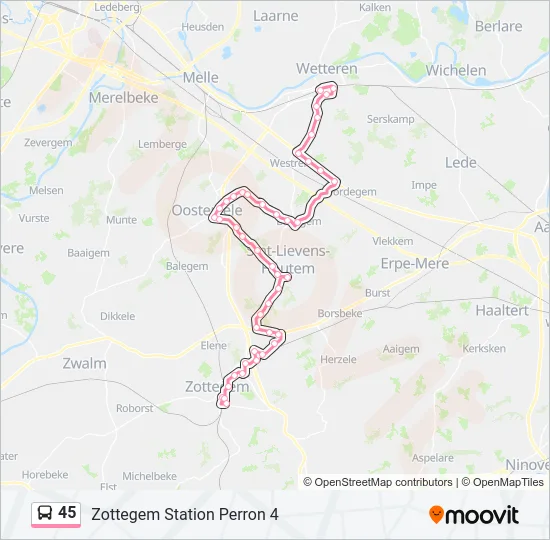 45 Bus Line Map