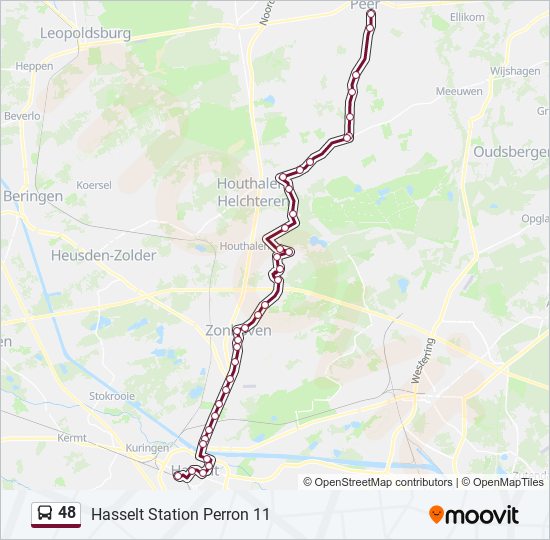 Plan de la ligne 48 de bus