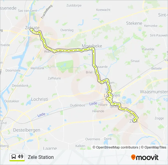 Bus 49 lijnkaart