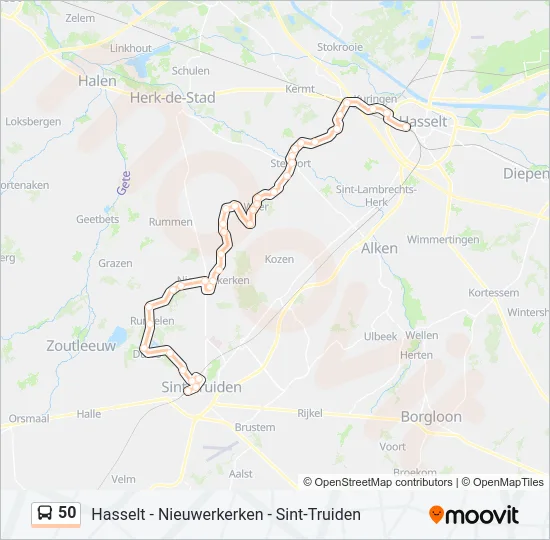 50 Bus Line Map