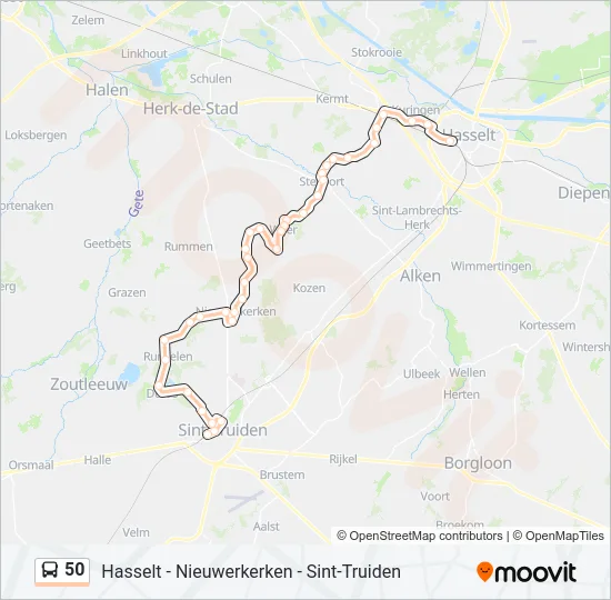 50 Bus Line Map