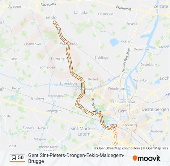 50 Bus Line Map
