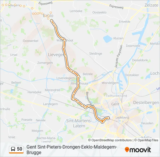 50 Bus Line Map