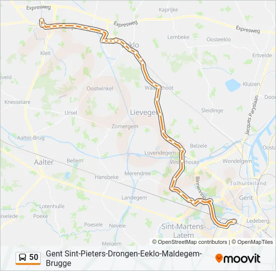 50 Bus Line Map