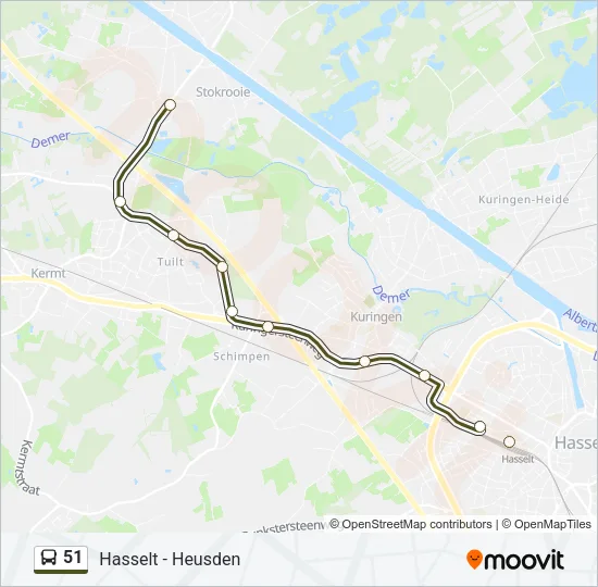 51 Bus Line Map