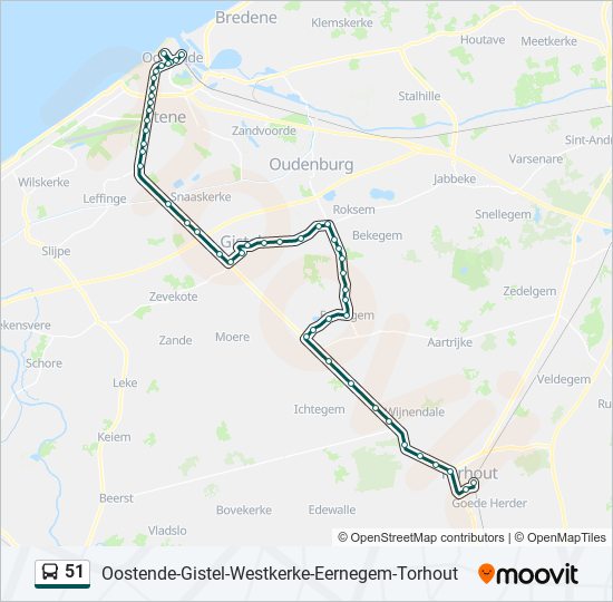 51 bus Line Map