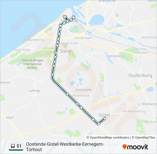 51 Bus Line Map