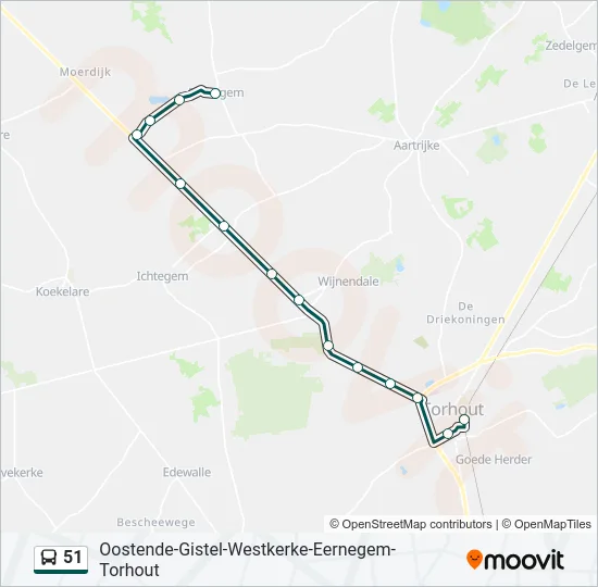 51 Bus Line Map