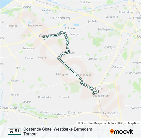 51 Bus Line Map