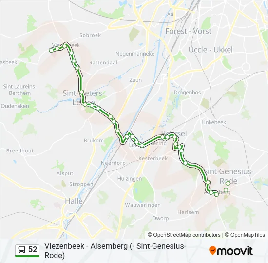 52 Bus Line Map