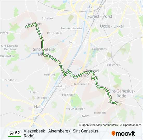 52 Bus Line Map