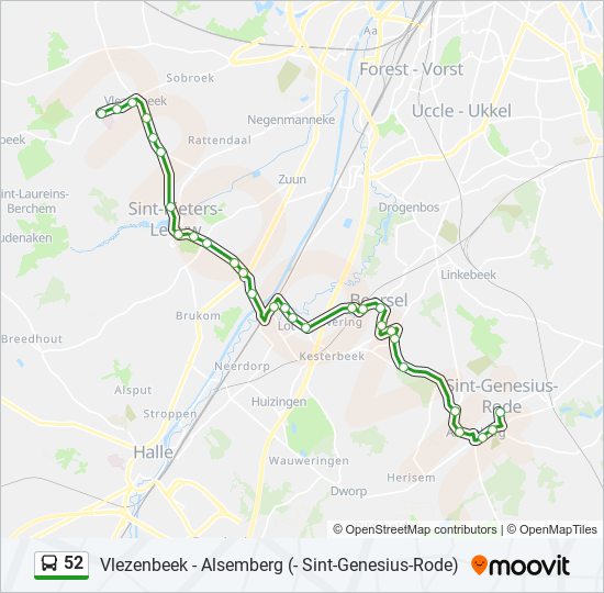 52 bus Line Map