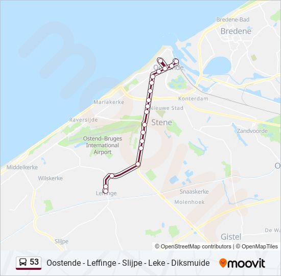 53 bus Line Map