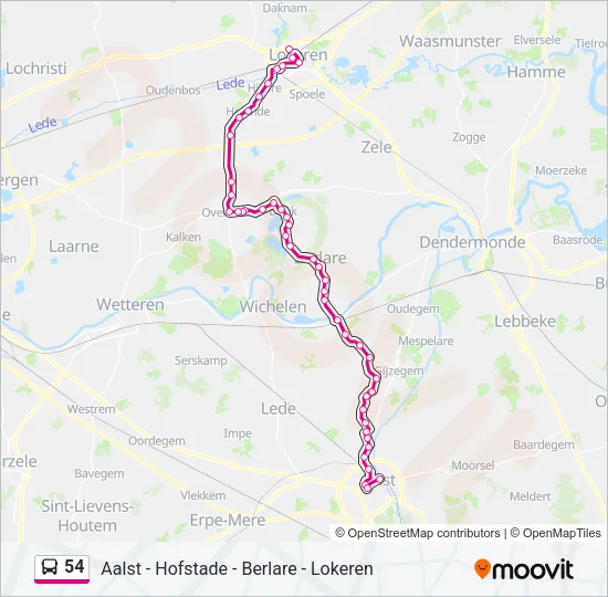 54 Bus Line Map