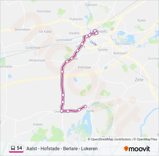 54 Bus Line Map