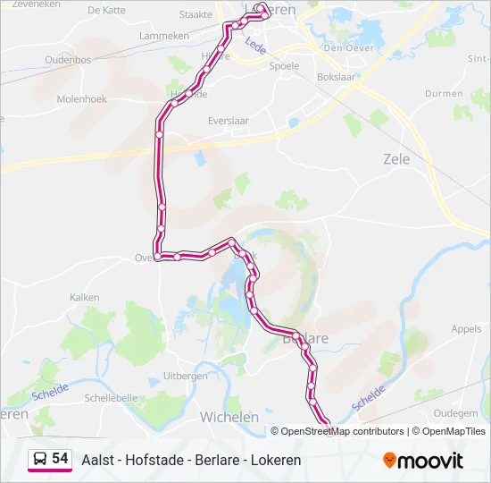 54 Bus Line Map