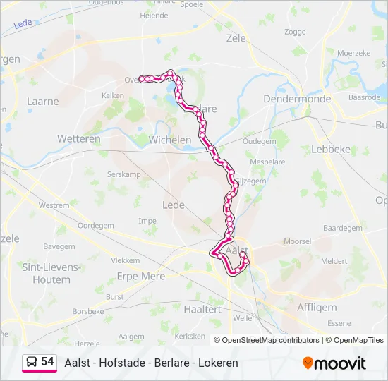 54 Bus Line Map