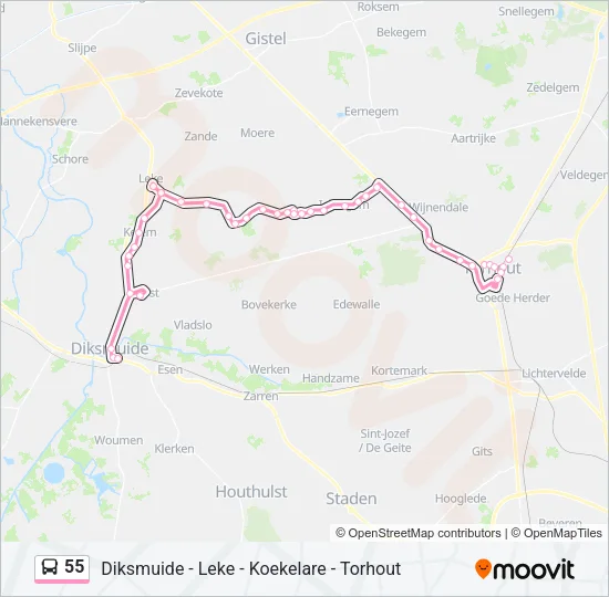 55 Bus Line Map