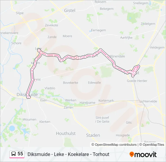 55 Bus Line Map