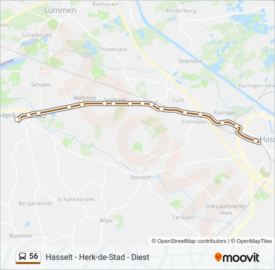 56 Bus Line Map