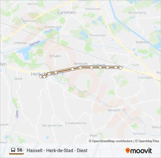 56 Bus Line Map