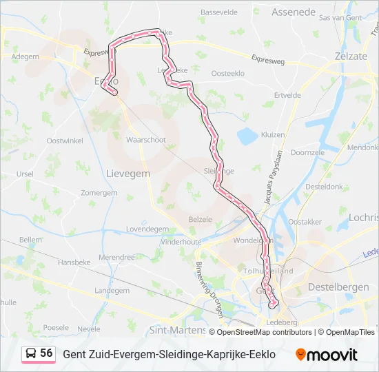 56 Bus Line Map