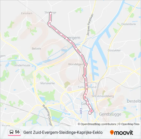 56 Bus Line Map