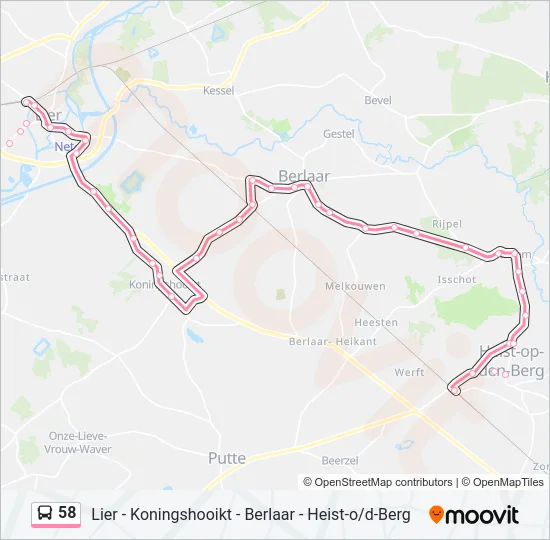 58 Bus Line Map