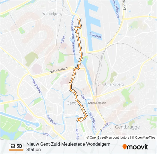 5B Bus Line Map