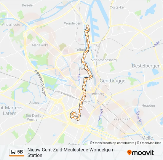 5B Bus Line Map