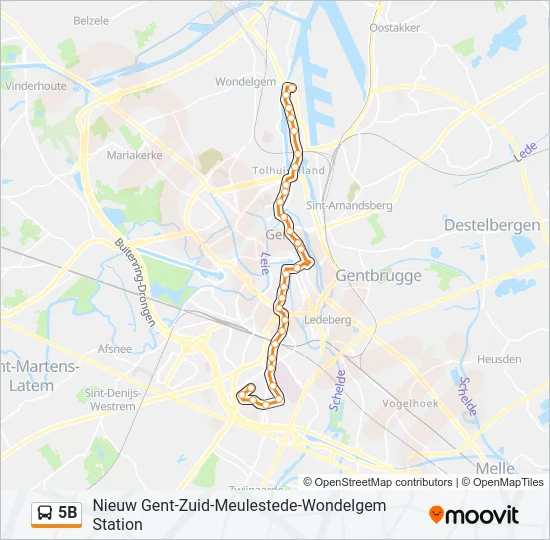 5B Bus Line Map