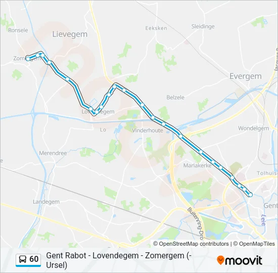 60 Bus Line Map