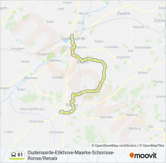 61 Bus Line Map