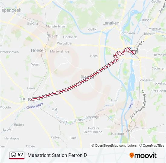 62 Bus Line Map