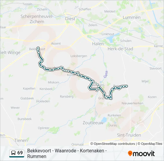 69 Bus Line Map