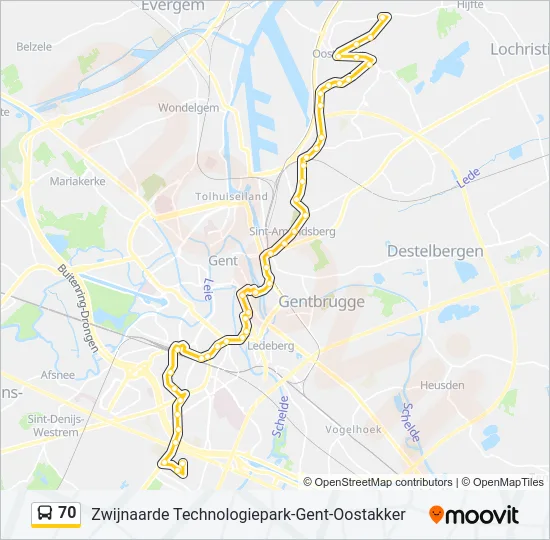 70 Bus Line Map