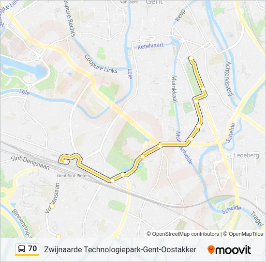 70 Bus Line Map