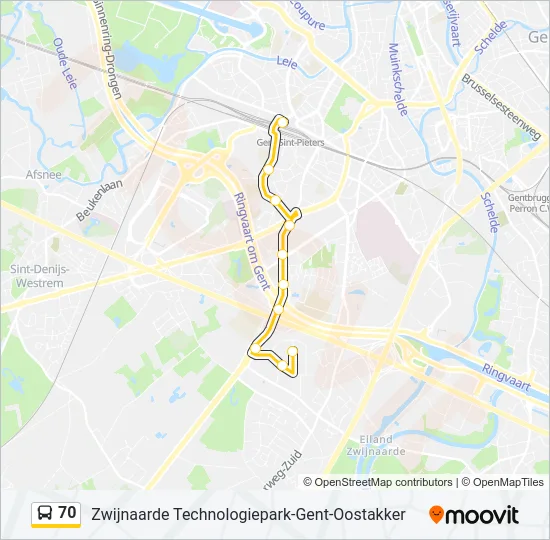 70 Bus Line Map