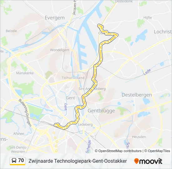 70 Bus Line Map