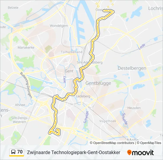 70 Bus Line Map