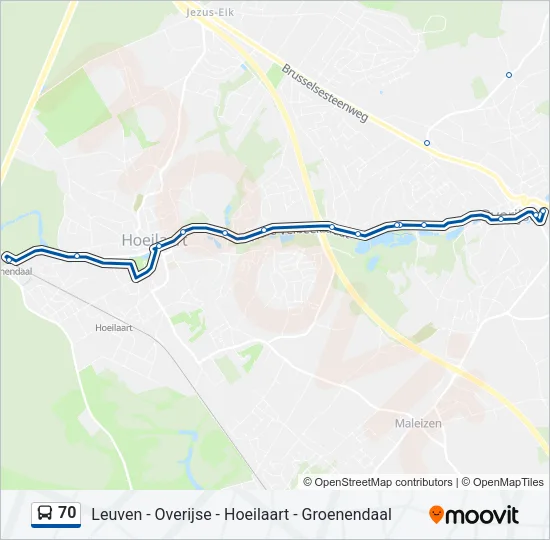 70 Bus Line Map