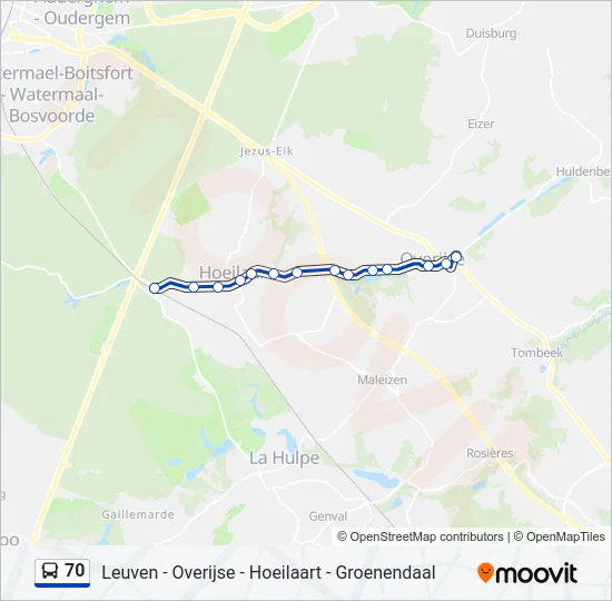 70 Bus Line Map