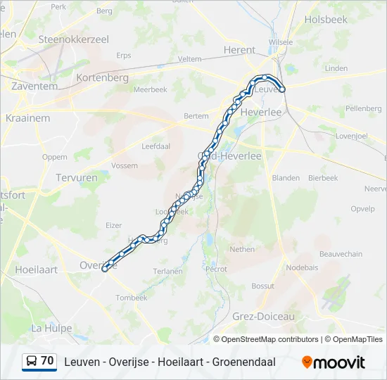 70 Bus Line Map