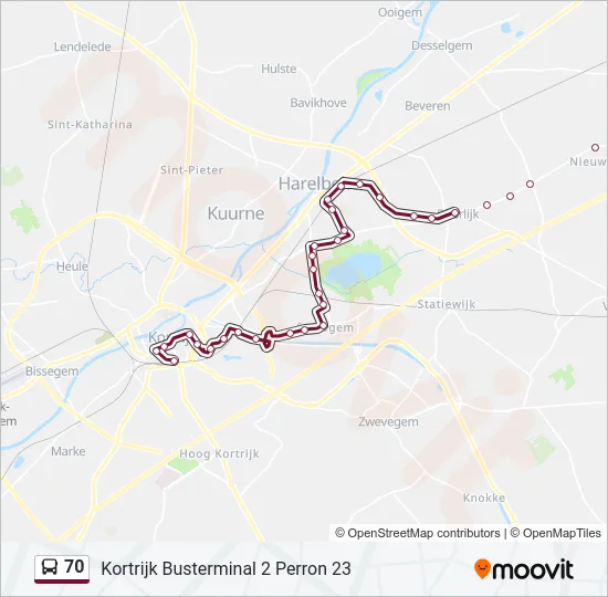 70 Bus Line Map