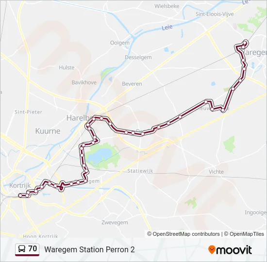 70 Bus Line Map
